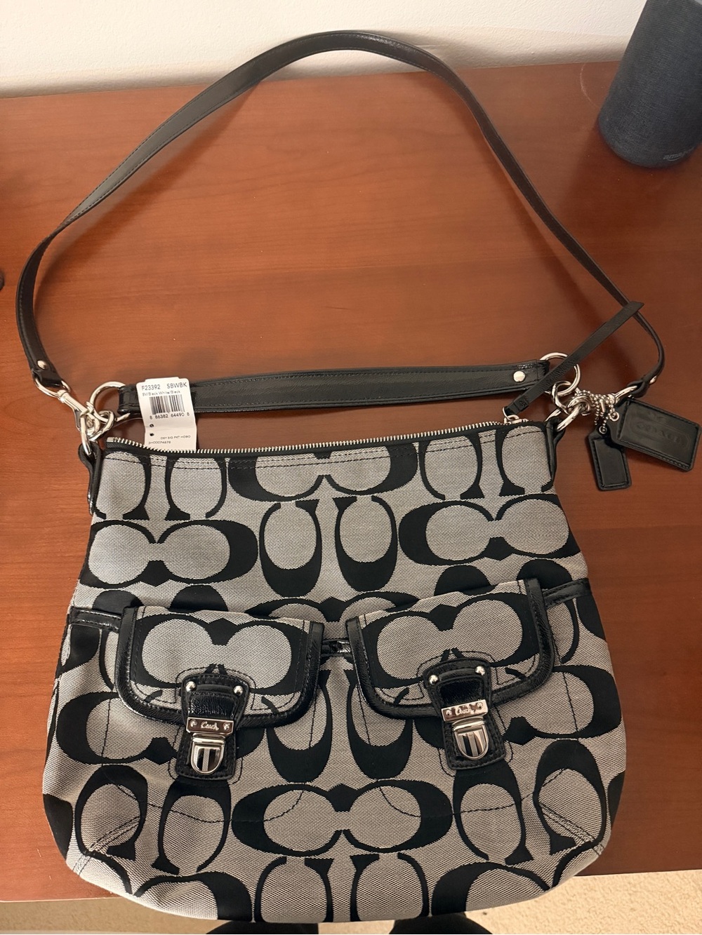 Coach Daisy Signature Jacquard Pocket Hobo Bag NWT